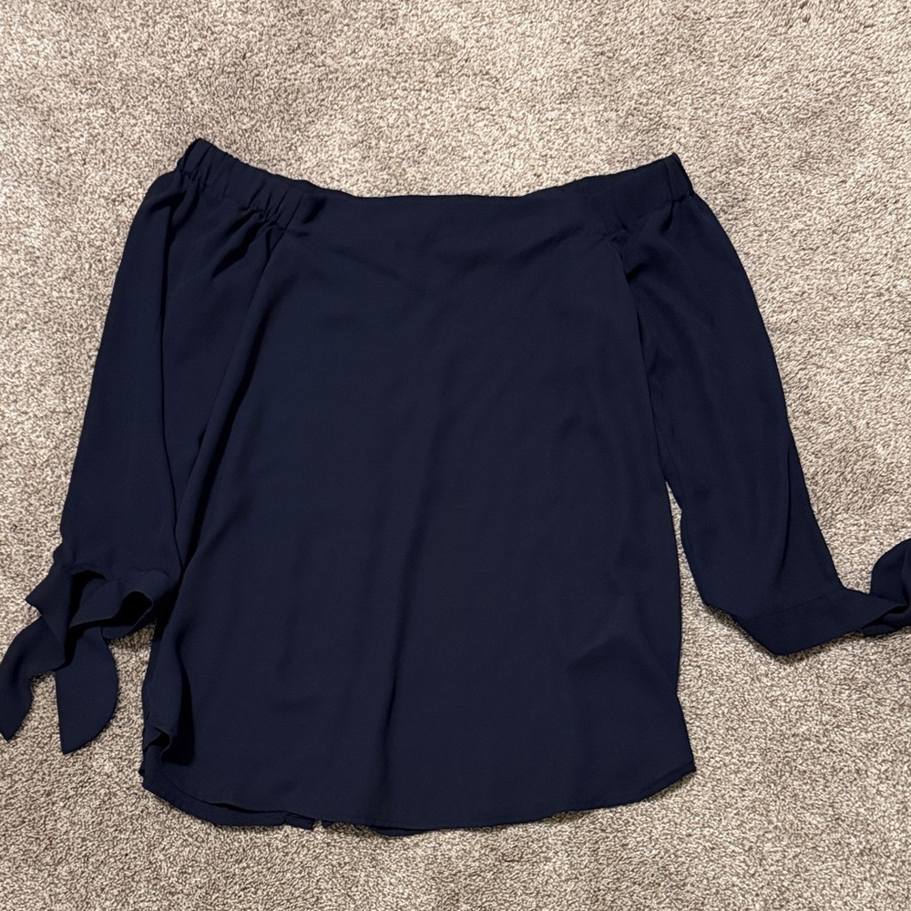 Banana Republic Navy Off-Shoulder Blouse